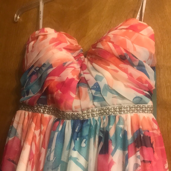 Women’s floral splash dress strapless - Picture 2 of 4